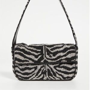 STAUD Tommy Zebra Beaded Bag
